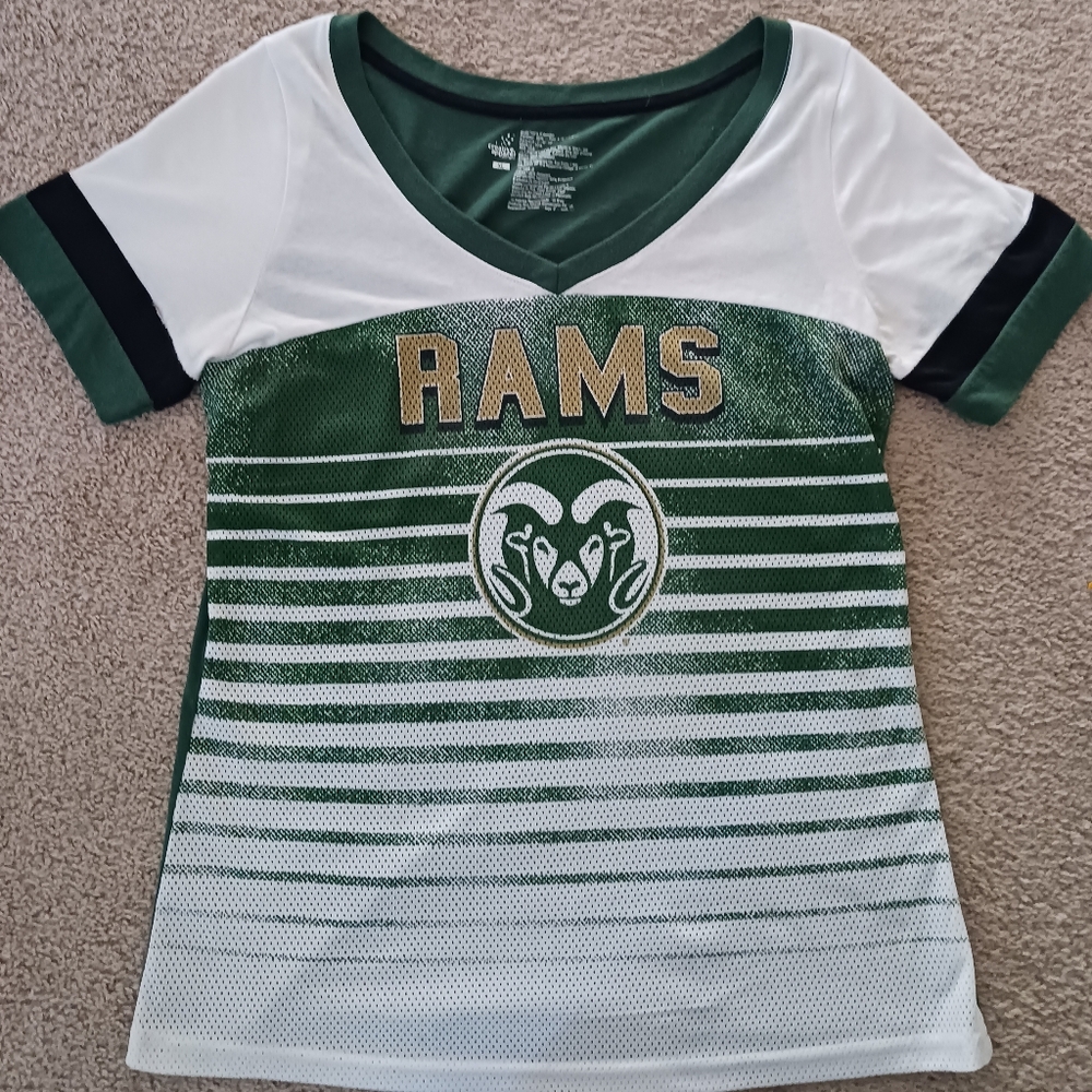 Colorado State University Rams Womens XL vcut half jersey shirt